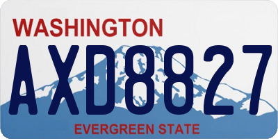 WA license plate AXD8827