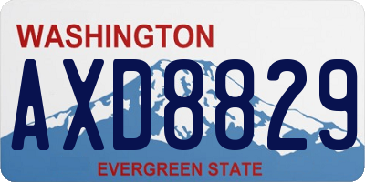 WA license plate AXD8829