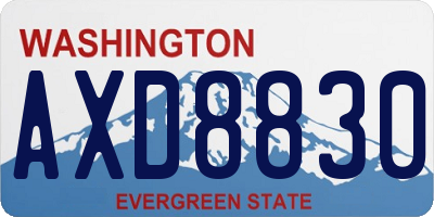 WA license plate AXD8830