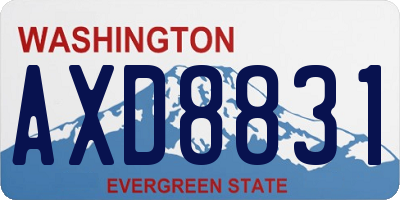 WA license plate AXD8831