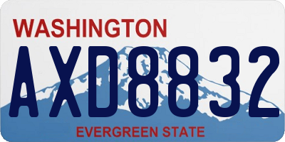 WA license plate AXD8832