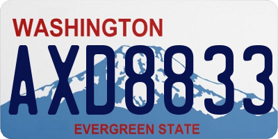 WA license plate AXD8833