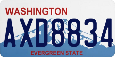 WA license plate AXD8834
