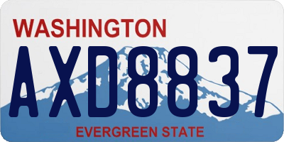 WA license plate AXD8837