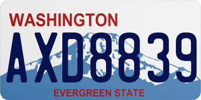 WA license plate AXD8839