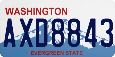 WA license plate AXD8843