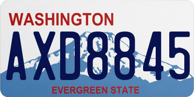WA license plate AXD8845