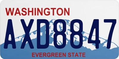 WA license plate AXD8847