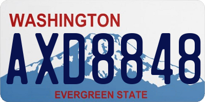 WA license plate AXD8848