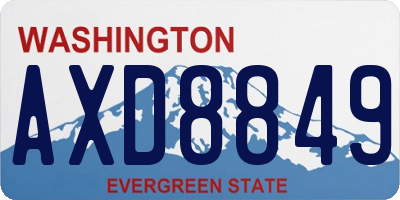WA license plate AXD8849