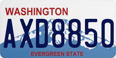 WA license plate AXD8850