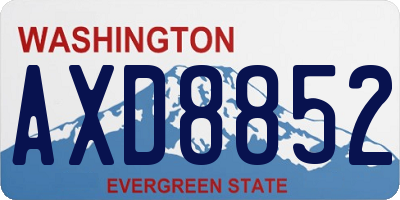 WA license plate AXD8852