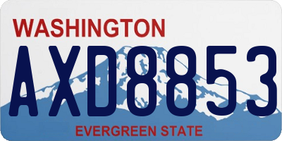 WA license plate AXD8853