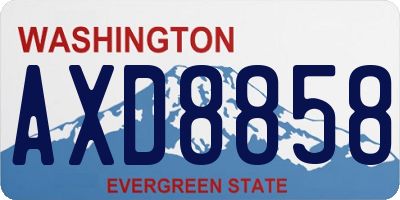 WA license plate AXD8858