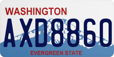 WA license plate AXD8860