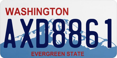 WA license plate AXD8861