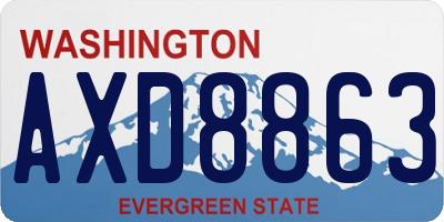 WA license plate AXD8863