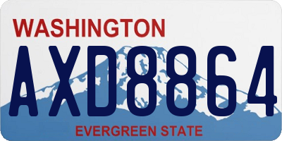 WA license plate AXD8864