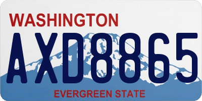 WA license plate AXD8865
