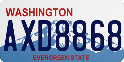 WA license plate AXD8868