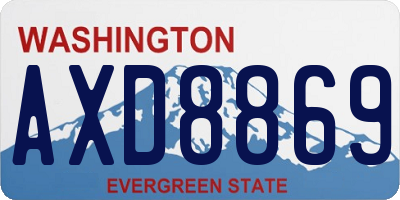 WA license plate AXD8869