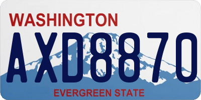 WA license plate AXD8870