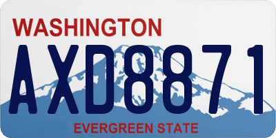 WA license plate AXD8871