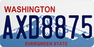 WA license plate AXD8875