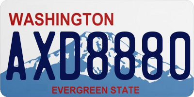WA license plate AXD8880