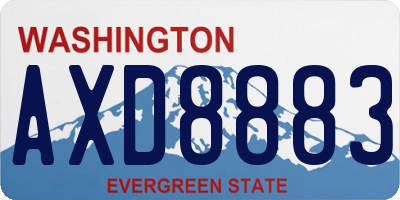 WA license plate AXD8883