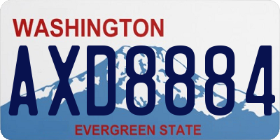WA license plate AXD8884