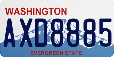 WA license plate AXD8885