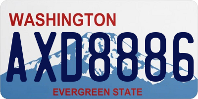 WA license plate AXD8886