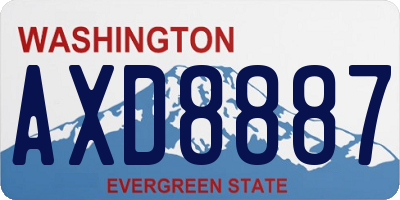 WA license plate AXD8887