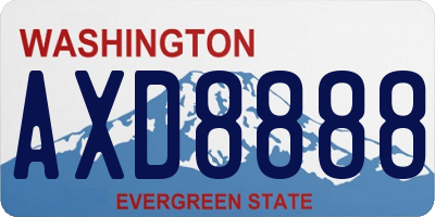 WA license plate AXD8888