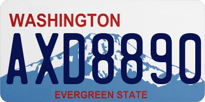 WA license plate AXD8890
