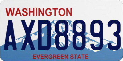 WA license plate AXD8893