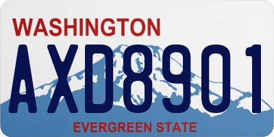 WA license plate AXD8901