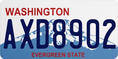 WA license plate AXD8902