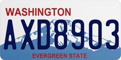 WA license plate AXD8903