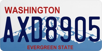WA license plate AXD8905