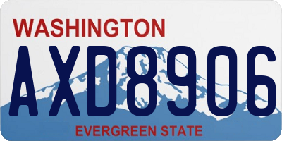 WA license plate AXD8906