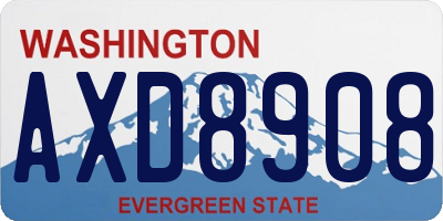 WA license plate AXD8908