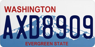 WA license plate AXD8909