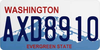 WA license plate AXD8910