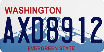 WA license plate AXD8912