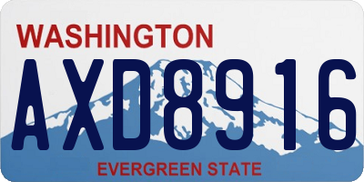 WA license plate AXD8916