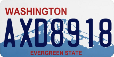 WA license plate AXD8918