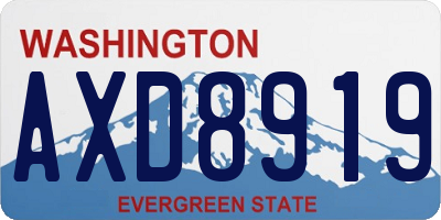 WA license plate AXD8919