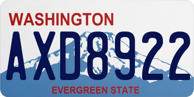 WA license plate AXD8922